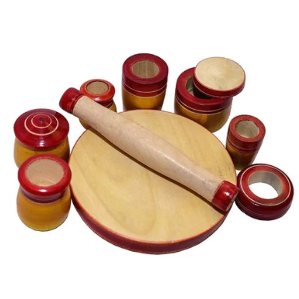 Channapatna Toys Traditional Wooden CookingKitchen Toys Play Set 2