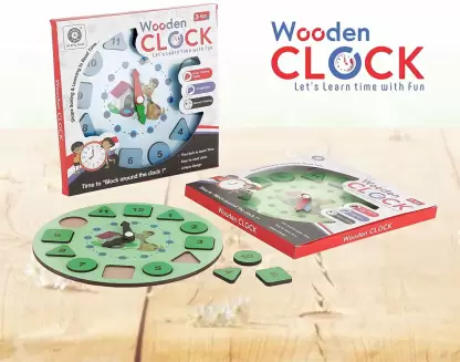 Aditi Toys Wooden Learning Clock for Kids